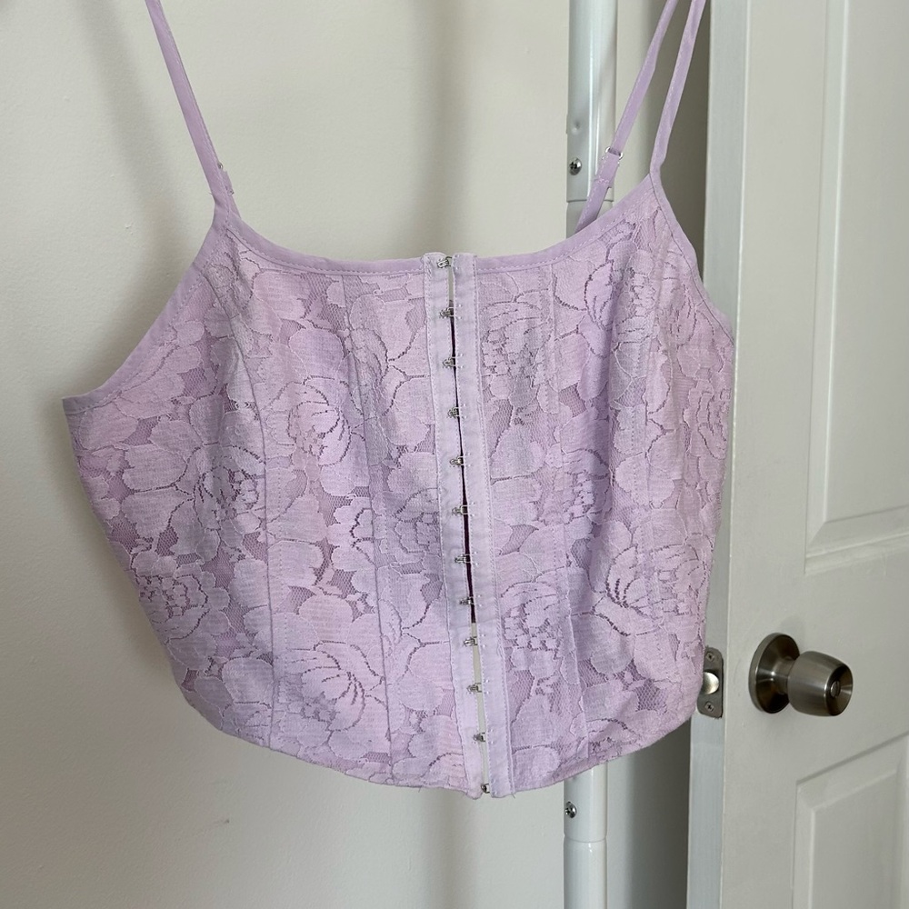 Lavender Lace Corset Top